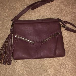 Over the shoulder maroon purse